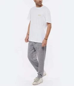 Golden Goose Tee-shirt Homme Big Star Coton Blanc Doré -Majestic Filatures shop golde gmp01220p00088080185 810 1