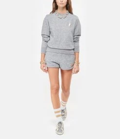 Golden Goose Sweatshirt Athena Étoile Coton Gris -Majestic Filatures shop golde look20210621 258