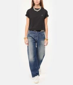 Golden Goose Tee-shirt Étoile Coton Noir -Majestic Filatures shop golde look20210621 26