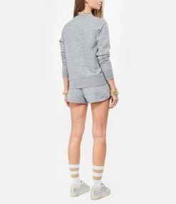 Golden Goose Sweatshirt Athena Étoile Coton Gris -Majestic Filatures shop golde look20210621 263