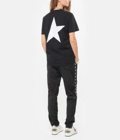 Golden Goose Tee-shirt Big Star Coton Noir Blanc -Majestic Filatures shop golde look20210621 7
