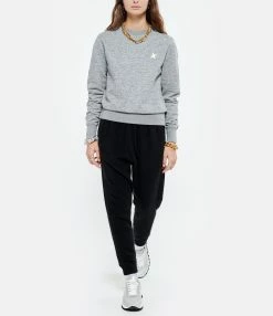 Golden Goose Sweatshirt Athena Étoile Coton Gris -Majestic Filatures shop golde look20210622 156