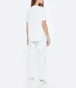 Golden Goose Tee-shirt Étoile Coton Blanc Doré -Majestic Filatures shop golde look20210622 164