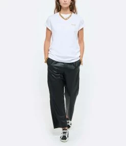 Golden Goose Tee-shirt Big Star Coton Blanc Doré -Majestic Filatures shop golde look20210623 237 1