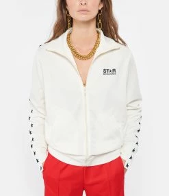 Golden Goose Veste Denise Étoile Écru -Majestic Filatures shop golde look20210715 94