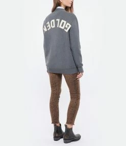 Golden Goose Cardigan Golden Coton Gris Mélangé 9 Golden Goose Cardigan Golden Coton Gris Mélangé -Majestic Filatures shop golde look20211102 171