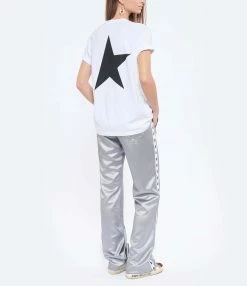 Golden Goose Tee-shirt Big Star Coton Blanc Noir -Majestic Filatures shop golde look20211124 109 1