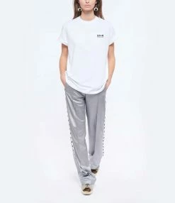 Golden Goose Tee-shirt Big Star Coton Blanc Noir -Majestic Filatures shop golde look20211124 115 1