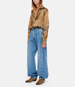 Golden Goose Chemise Journey Marron Bleu -Majestic Filatures shop golde look20220812 61