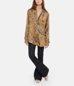 Golden Goose Chemise Journey Marron Bleu -Majestic Filatures shop golde look20220817 136