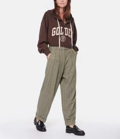 Golden Goose Sweatshirt Hoodie Journey Crop Coton Marron Café 9 Golden Goose Sweatshirt Hoodie Journey Crop Coton Marron Café -Majestic Filatures shop golde look20221011 212