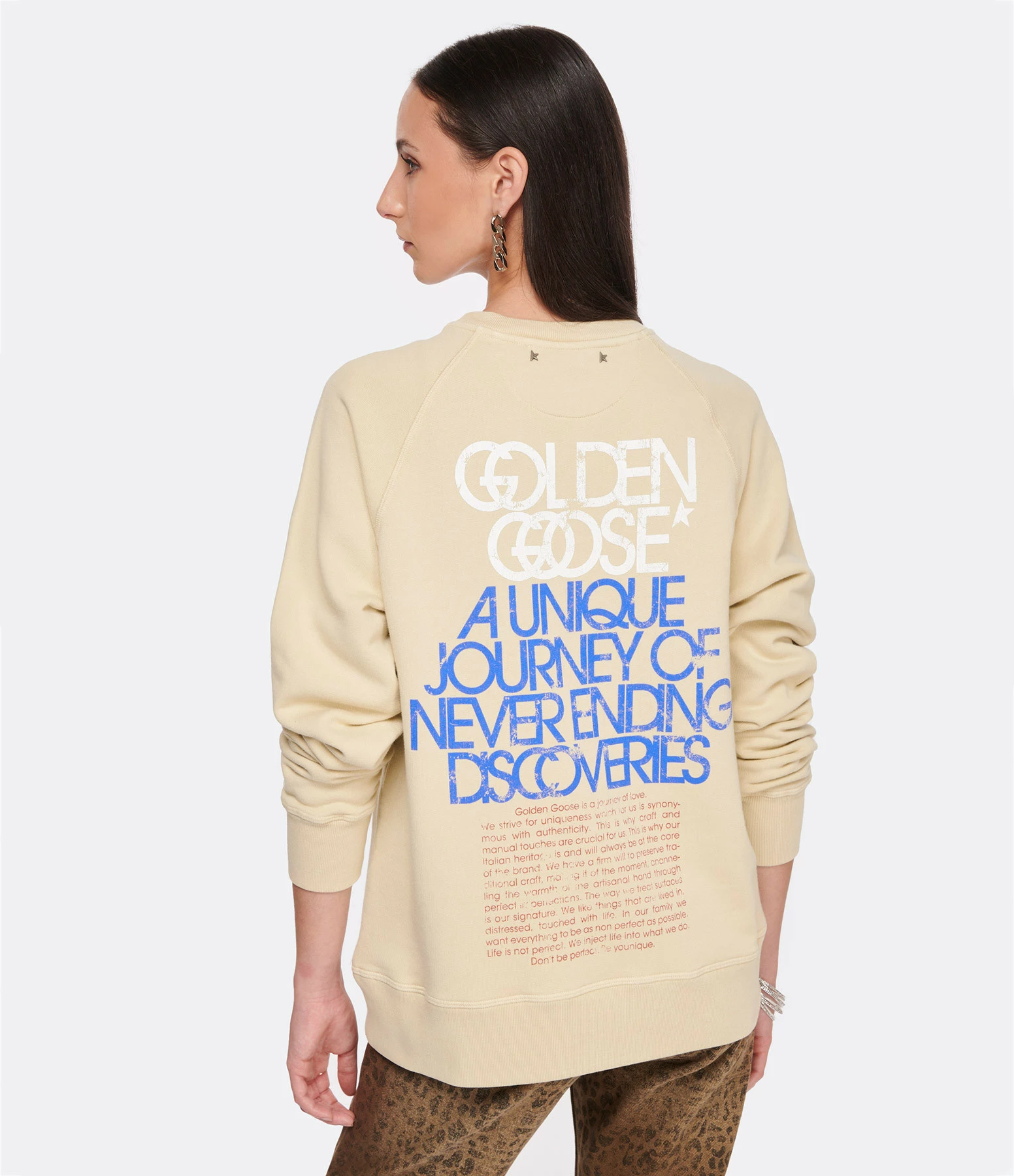Golden Goose Sweatshirt Journey Coton Beige 5 Golden Goose Sweatshirt Journey Coton Beige – Image 5