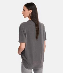 Golden Goose Tee-shirt Golden Coton Anthracite -Majestic Filatures shop golde look20221125 363