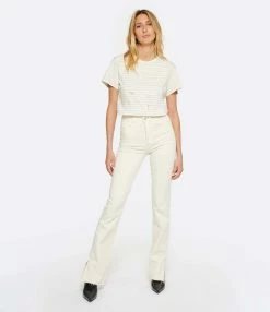 Golden Goose Tee-shirt Journey Slim Coton Écru -Majestic Filatures shop golde look20221129 148