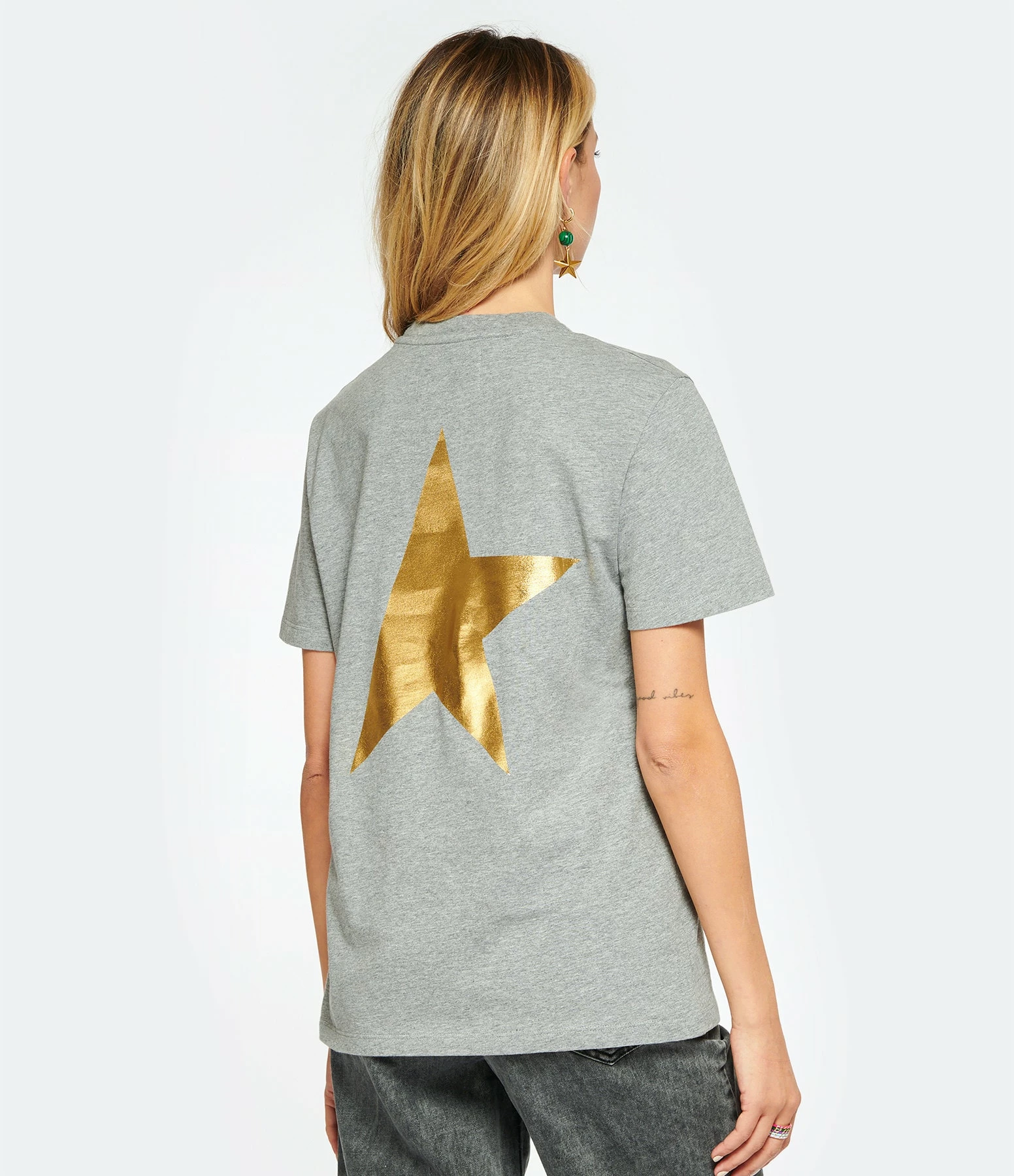 Golden Goose Tee-shirt Big Star Coton Gris 5 Golden Goose Tee-shirt Big Star Coton Gris – Image 5