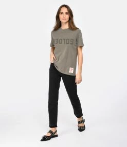 Golden Goose Tee-shirt Golden Coton Vert Olive 9 Golden Goose Tee-shirt Golden Coton Vert Olive -Majestic Filatures shop golde look20221206 385