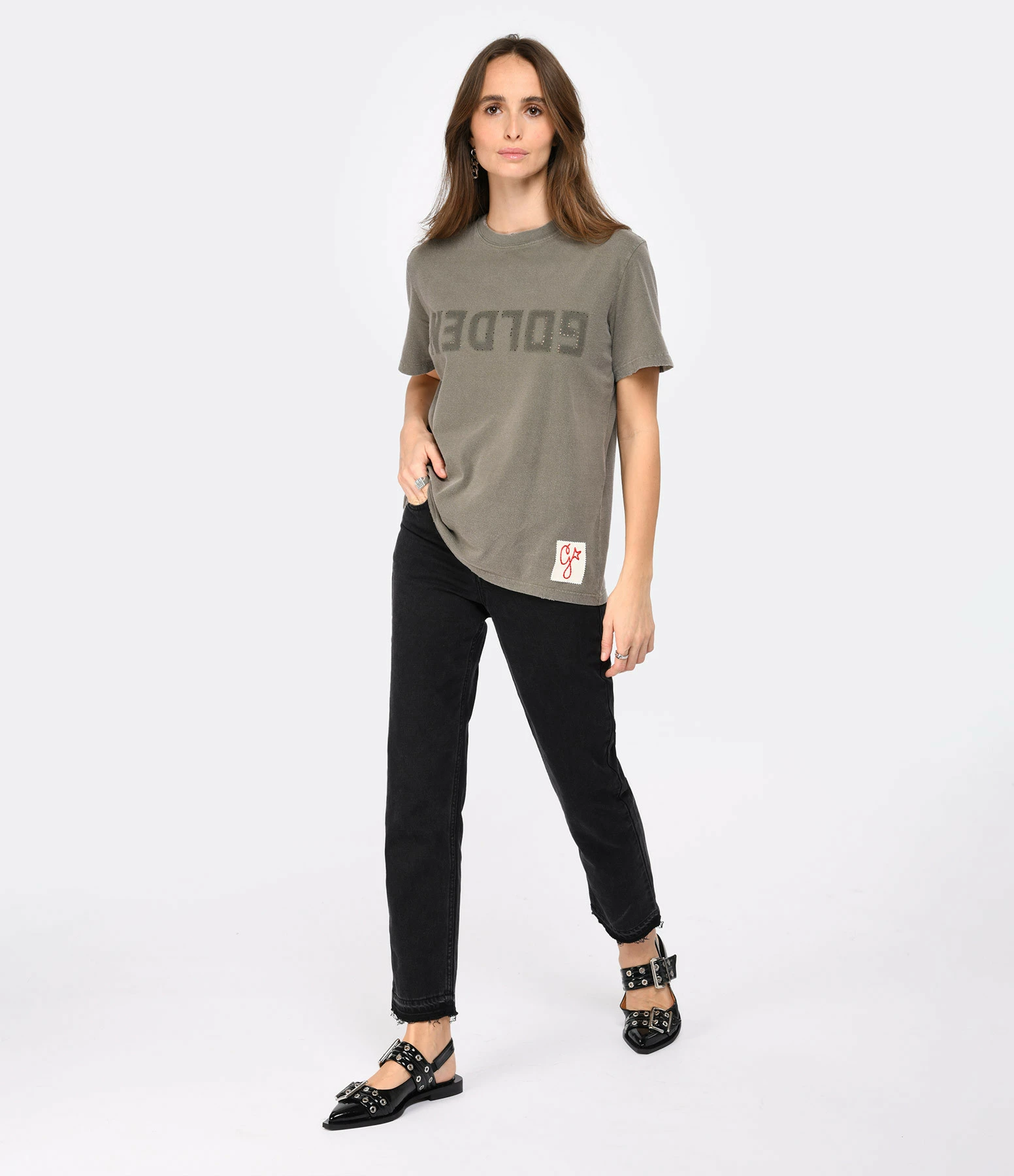 Golden Goose Tee-shirt Golden Coton Vert Olive 5 Golden Goose Tee-shirt Golden Coton Vert Olive – Image 5