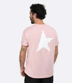 Golden Goose Tee-shirt Star Homme Coton Rose -Majestic Filatures shop golde look20230116 112