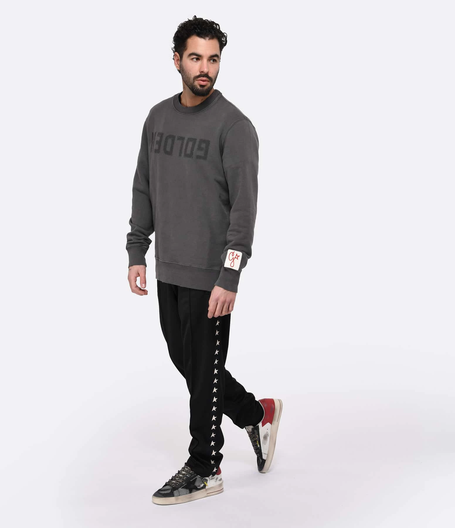 Golden Goose Sweatshirt Golden Homme Coton Gris Anthracite 5 Golden Goose Sweatshirt Golden Homme Coton Gris Anthracite – Image 5