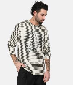 Golden Goose Tee-shirt Golden Homme Marinière Coton Bleu -Majestic Filatures shop golde look20230116 282