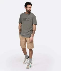 Golden Goose Tee-shirt Golden Homme Coton Olive 10 Golden Goose Tee-shirt Golden Homme Coton Olive -Majestic Filatures shop golde look20230116 306