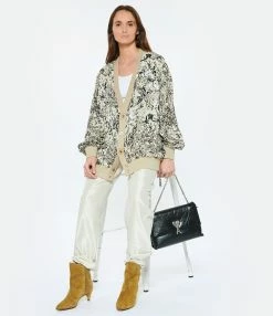 Golden Goose Cardigan Journey Imprimé Écru -Majestic Filatures shop golde look20230124 432