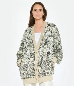 Golden Goose Cardigan Journey Imprimé Écru -Majestic Filatures shop golde look20230124 436