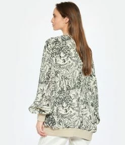 Golden Goose Cardigan Journey Imprimé Écru -Majestic Filatures shop golde look20230124 441