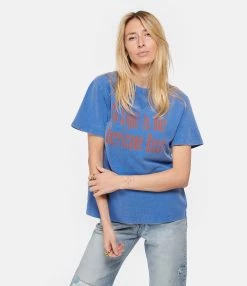 Golden Goose Tee-shirt Journey Regular Coton Bleu -Majestic Filatures shop golde look20230125 150
