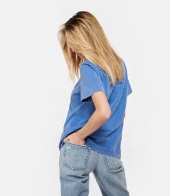 Golden Goose Tee-shirt Journey Regular Coton Bleu -Majestic Filatures shop golde look20230125 154