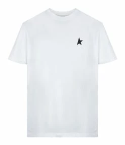 Golden Goose Tee-shirt Étoile Coton Blanc Noir