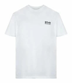 Golden Goose Tee-shirt Homme Star Coton Blanc Noir
