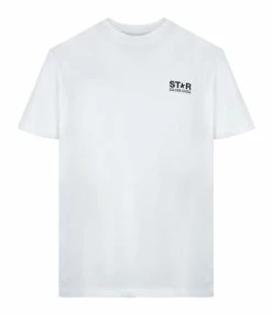 Golden Goose Tee-shirt Big Star Coton Blanc Noir