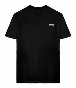 Golden Goose Tee-shirt Big Star Coton Noir Blanc