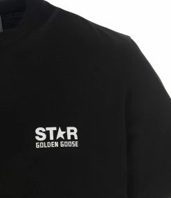 Golden Goose Tee-shirt Big Star Coton Noir Blanc -Majestic Filatures shop golde33777 pck20210607 3
