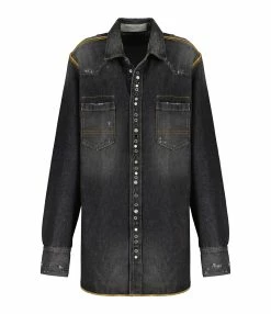 Golden Goose Chemise Homme Journey Denim Coton Noir
