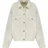 Golden Goose Veste Journey Cristaux Coton Denim Écru