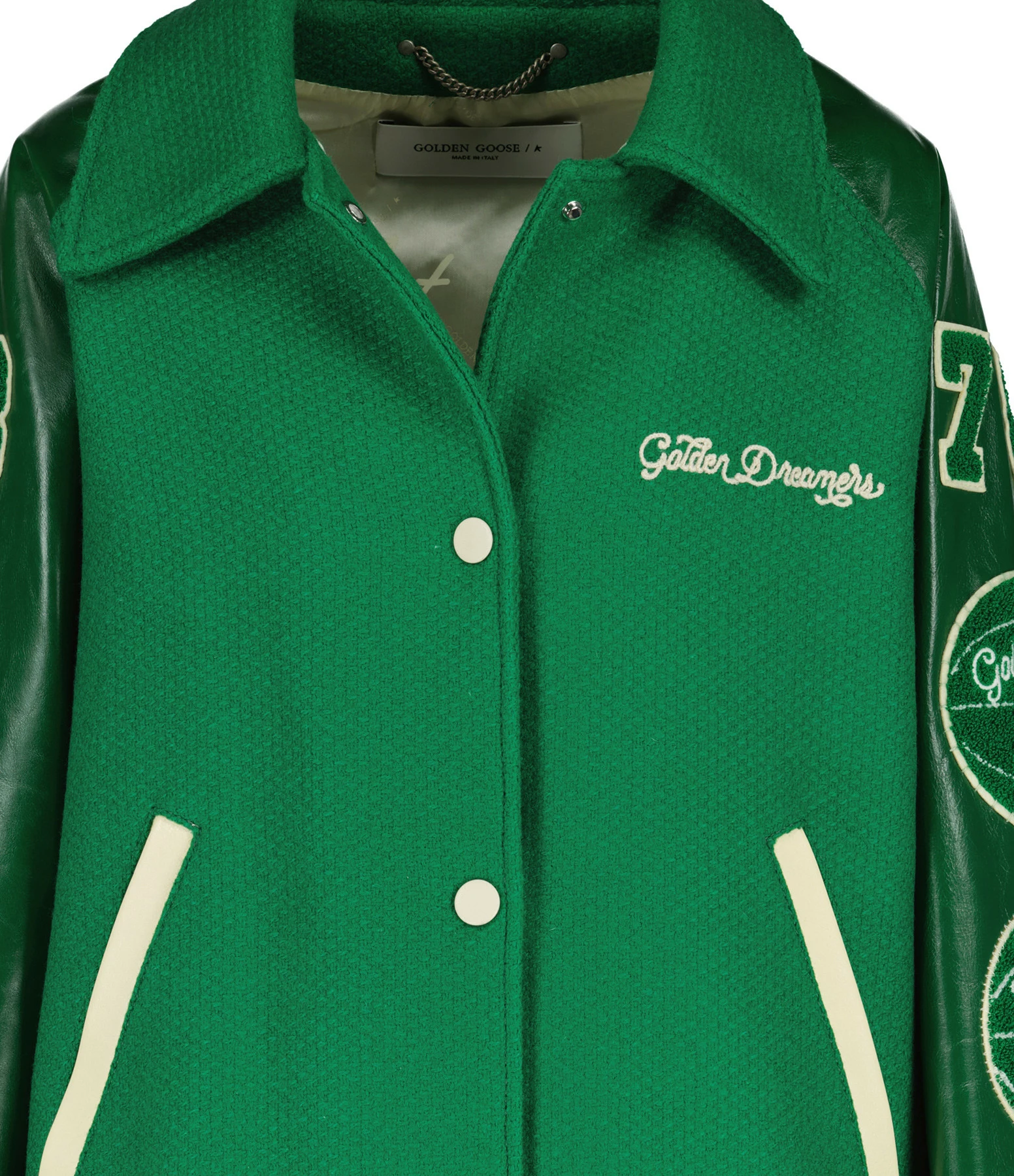 Golden Goose Veste Bomber Journey Eric Laine Vert Blanc 2 Golden Goose Veste Bomber Journey Eric Laine Vert Blanc – Image 2