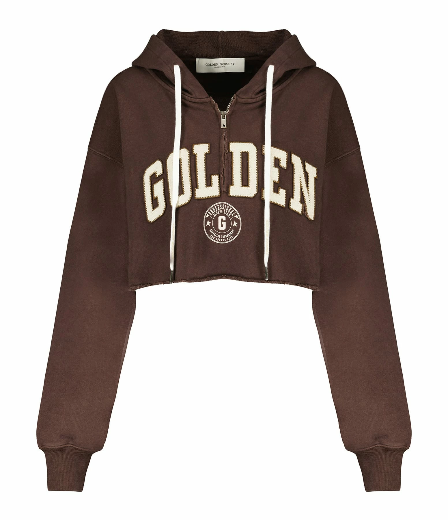 Golden Goose Sweatshirt Hoodie Journey Crop Coton Marron Café 1 Golden Goose Sweatshirt Hoodie Journey Crop Coton Marron Café