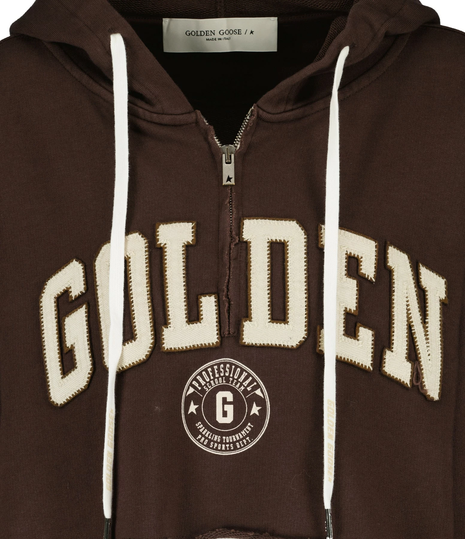 Golden Goose Sweatshirt Hoodie Journey Crop Coton Marron Café 2 Golden Goose Sweatshirt Hoodie Journey Crop Coton Marron Café – Image 2