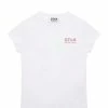 Golden Goose Tee-shirt Star Enfant Coton Blanc Rose