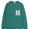 HALFBOY Sweatshirt Crew Over Patch Coton Vert