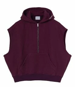 HALFBOY Sweatshirt Sans Manches Hoodie Coton Violet