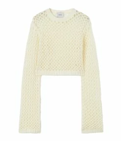 HALFBOY Pull Résille Coton Crème