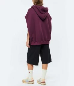 HALFBOY Sweatshirt Sans Manches Hoodie Coton Violet -Majestic Filatures shop halfb look20220913 63 scaled