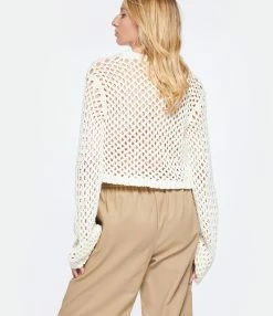 HALFBOY Pull Résille Coton Crème -Majestic Filatures shop halfb look20230207 198