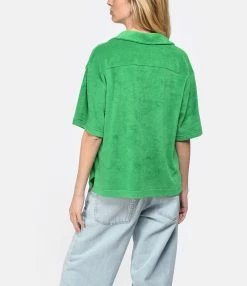 HALFBOY Chemise Coton Vert -Majestic Filatures shop halfb look20230214 444