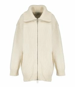 HALFBOY Veste Zip Laine Mérinos Crème