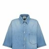 HALFBOY Chemise Crop Denim Coton Bleu