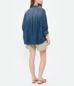 HANA SAN Chemise Calypso Bleu Indigo -Majestic Filatures shop hanas look20220216 137